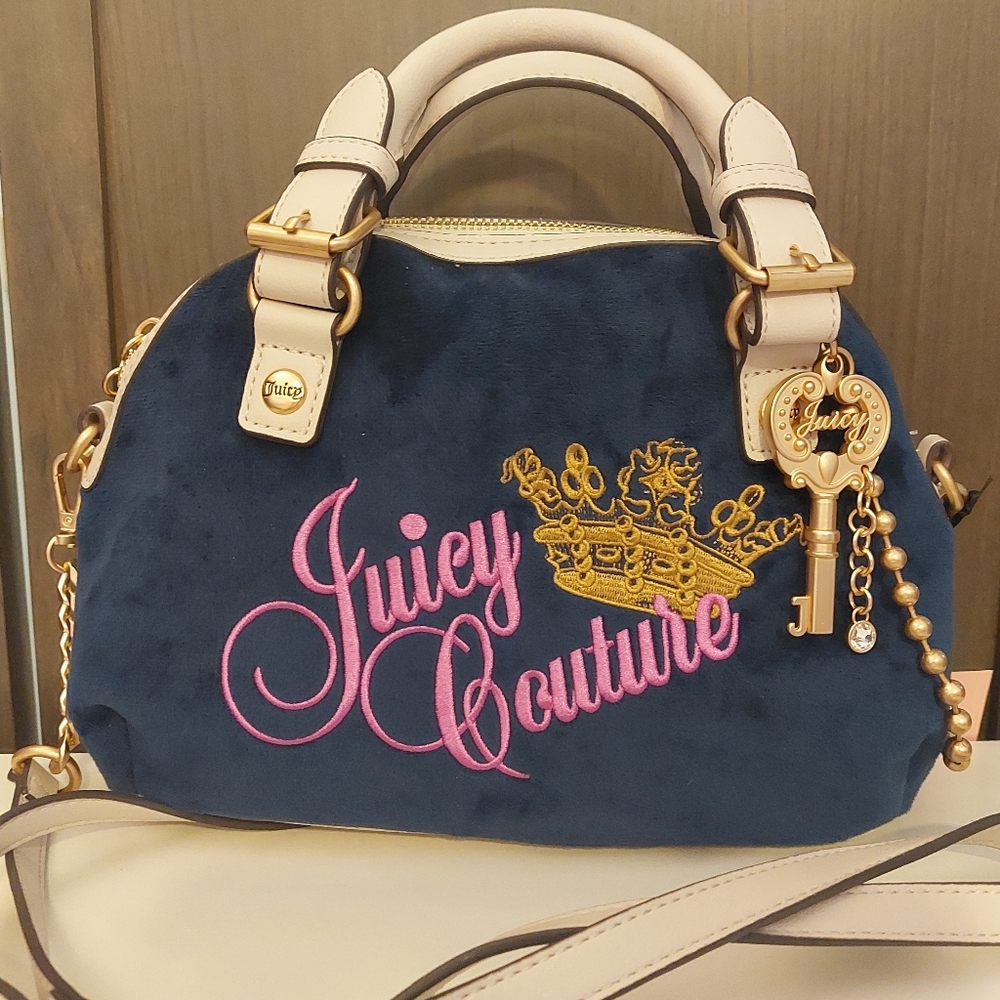 Juicy Couture Key To Juicy Regal Blue Purple Bag Purse Satchel Crossbody NWT